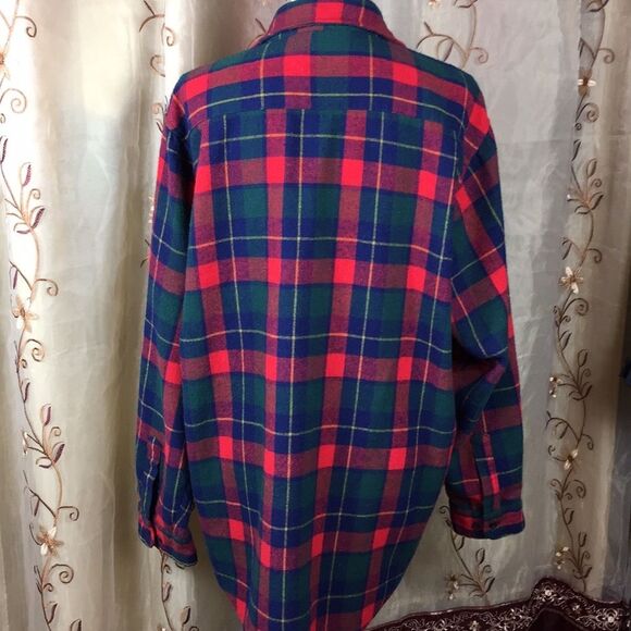 Vintage Shacket Wool Blend Plaid Shirt Sz XLT - Picture 5 of 9